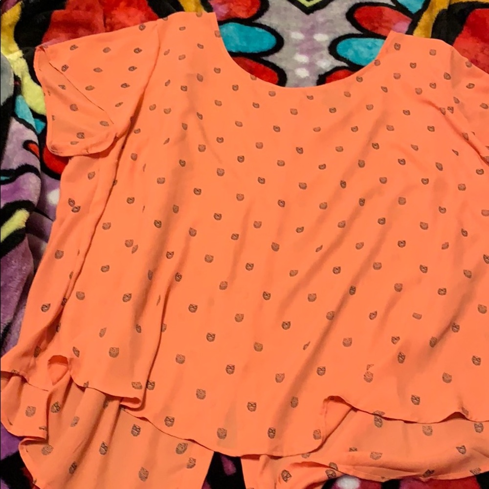 Cute owl print blouse